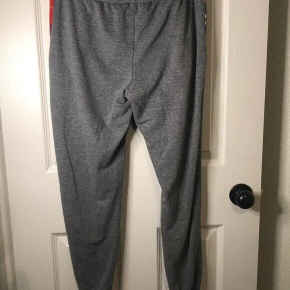 Messy Buns Lazy Days gray joggers with plaid drawstring and pockets size L - Picture 5 of 5